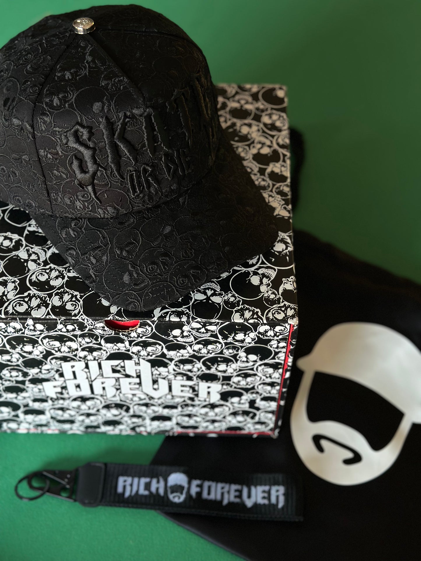 El Barbas Hats x Rich The Kid - Skate or Die, Chrome I Blackout, Rich Stars (3 hats)