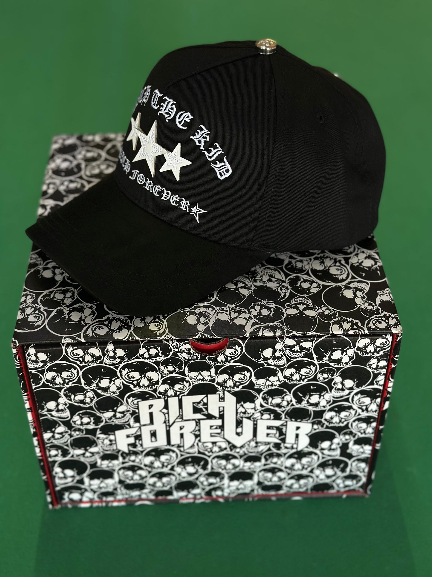 El Barbas Hats x Rich The Kid - Skate or Die, Chrome I Blackout, Rich Stars (3 hats)